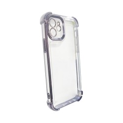 Funda de Silicona Rígida con Lente de Cámara Q Series para Apple iPhone 12 Negro